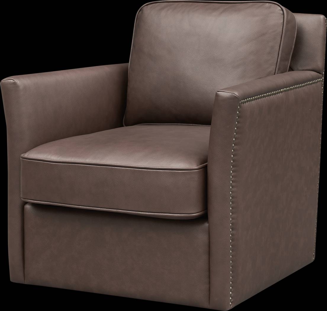 Zettle Brown Swivel Accent Chair - Thumbnail - Image 1