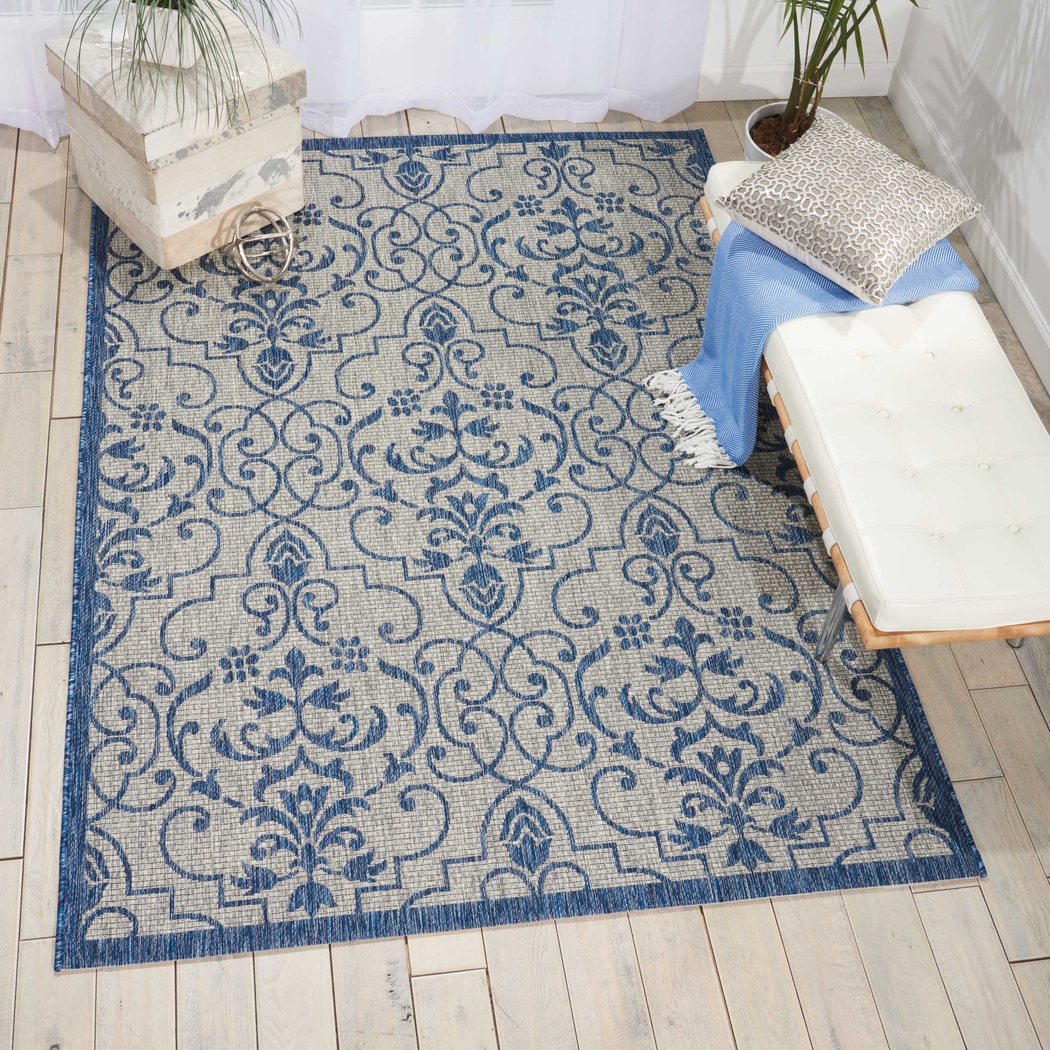 Zeyla Blue 5' x 7' Indoor/Outdoor Rug - Thumbnail - Image 5