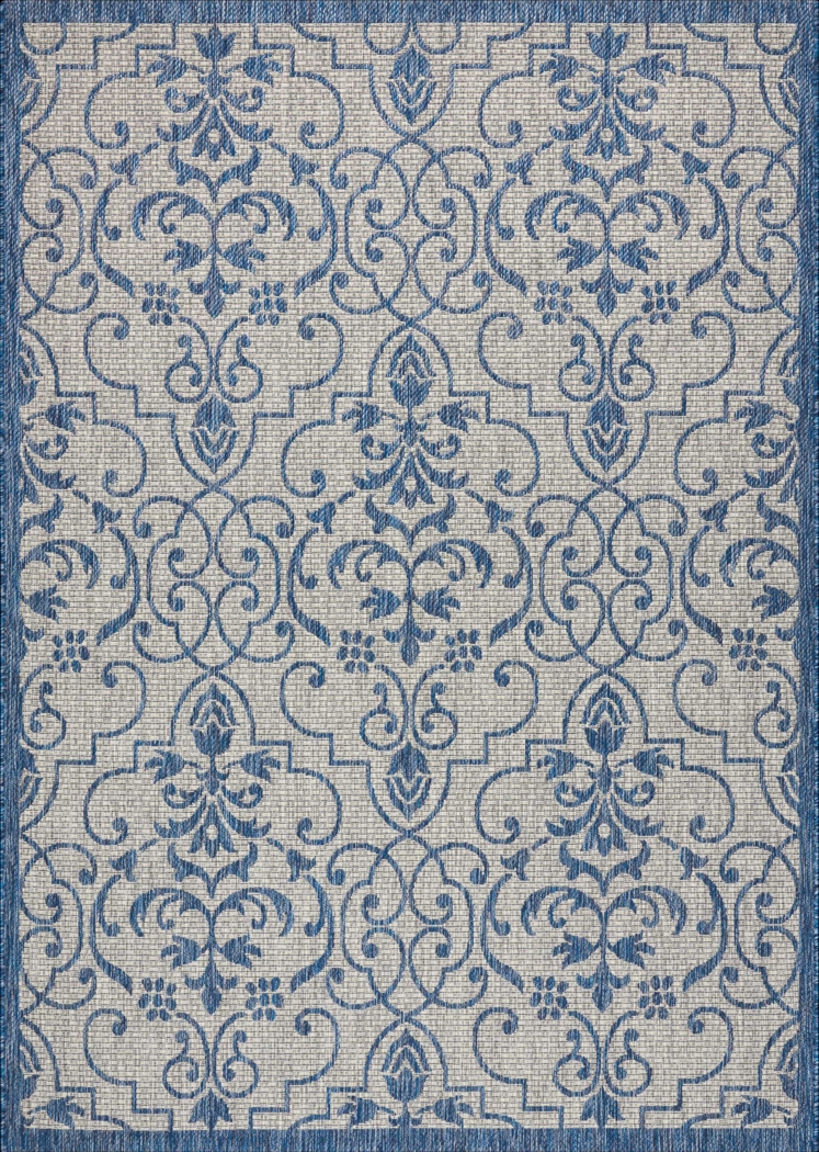 Zeyla Blue 5' x 7' Indoor/Outdoor Rug - Thumbnail - Image 1