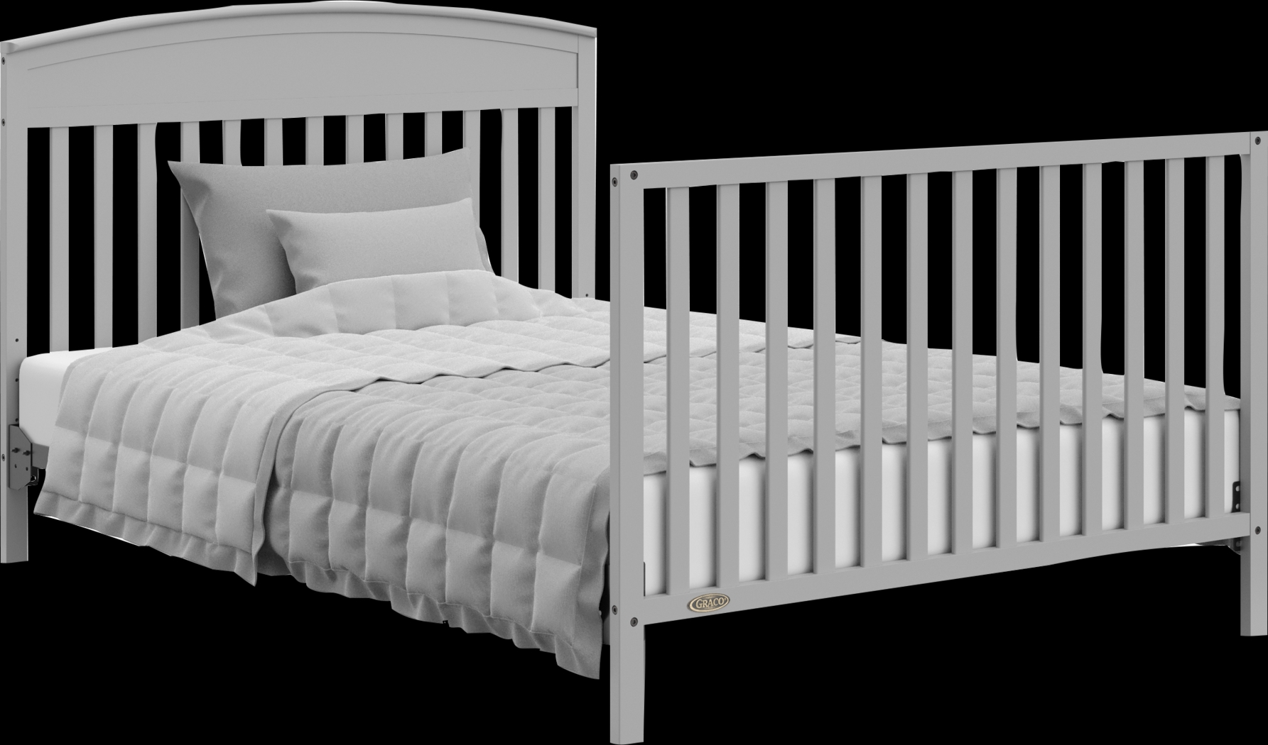 Zhandra Gray Convertible Crib - Thumbnail - Image 4