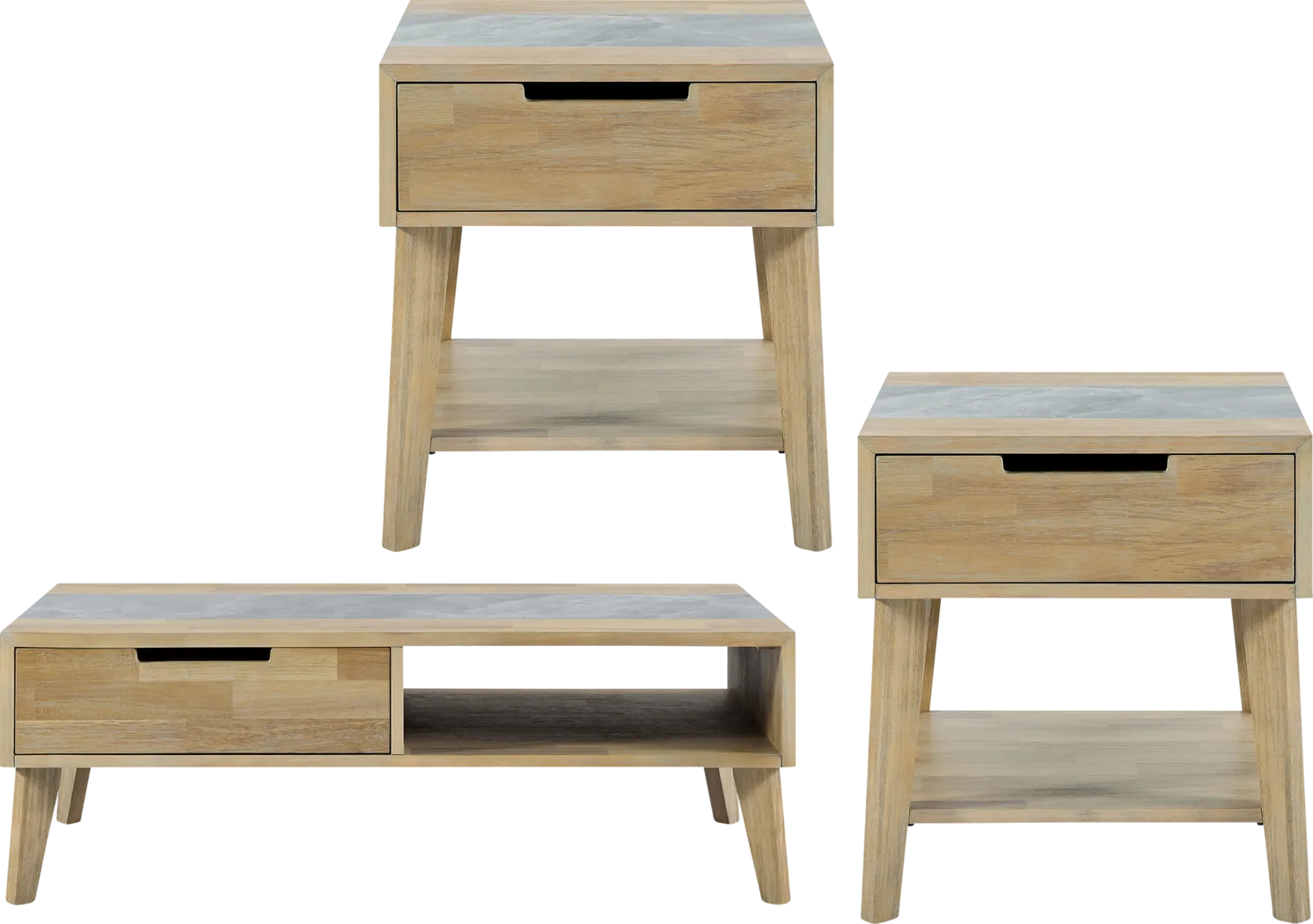 Zhane Natural 3 Pc Table Set - Thumbnail - Image 1