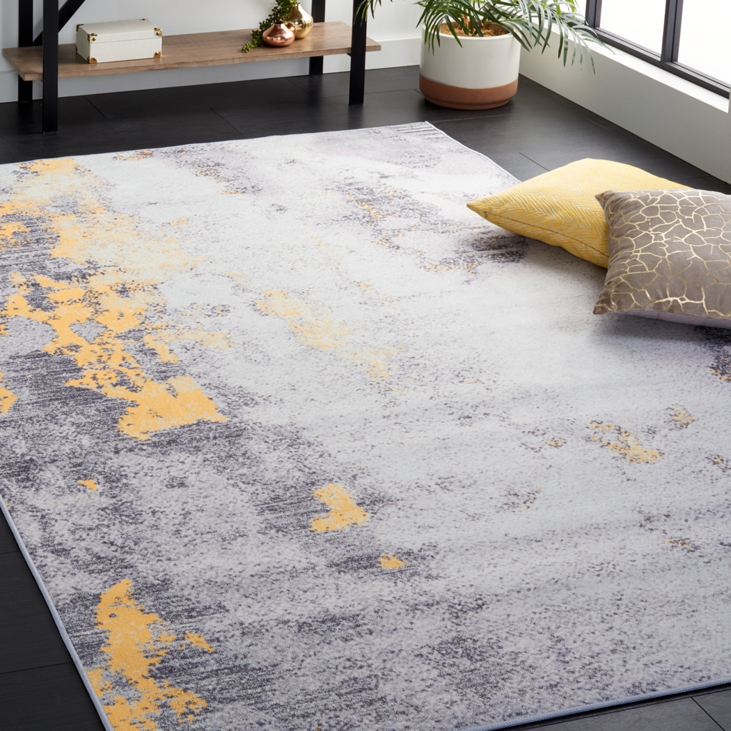 Zhoro Gray/Gold 6' x 9' Rug - Thumbnail - Image 2