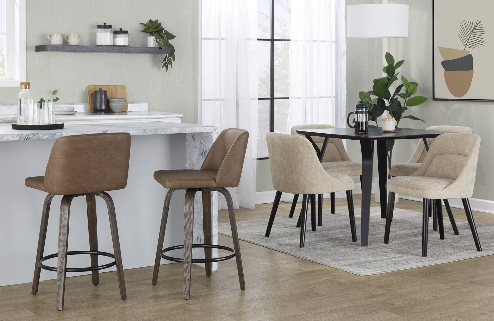 Zifra Tan Side Chair, Set of 2 - Thumbnail - Image 2