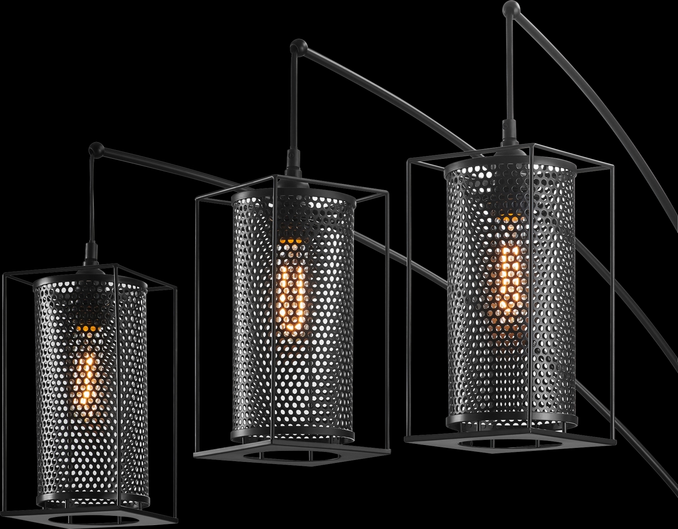 Zimke Cove Black 3-Arc Floor Lamp - Thumbnail - Image 3