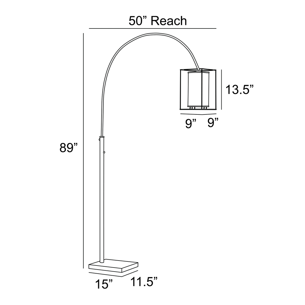 Zimke Cove Black Arc Floor Lamp - Thumbnail - Image 4