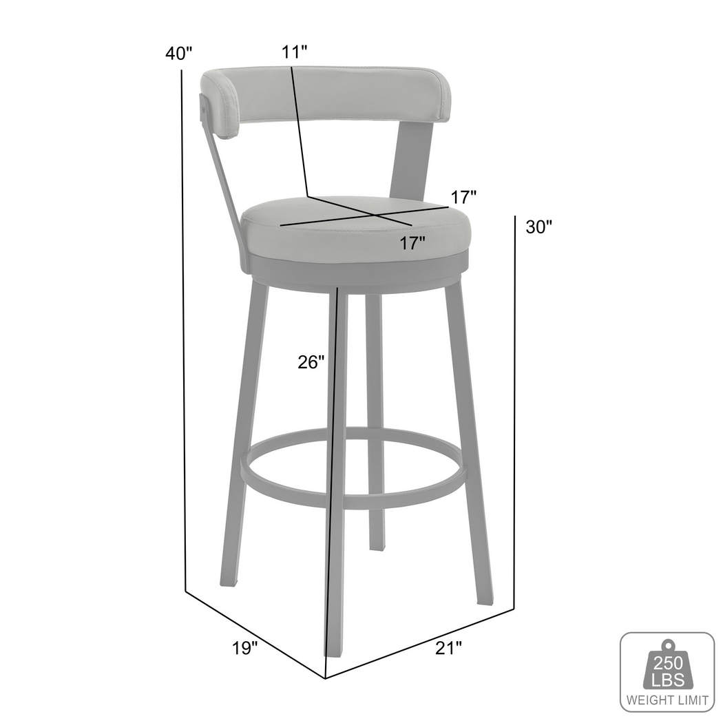 Zinat Gray Swivel Barstool - Thumbnail - Image 12
