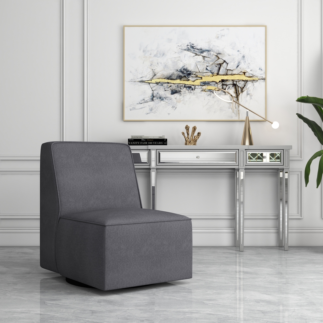 Zinkoff Dark Gray Swivel Accent Chair - Thumbnail - Image 2