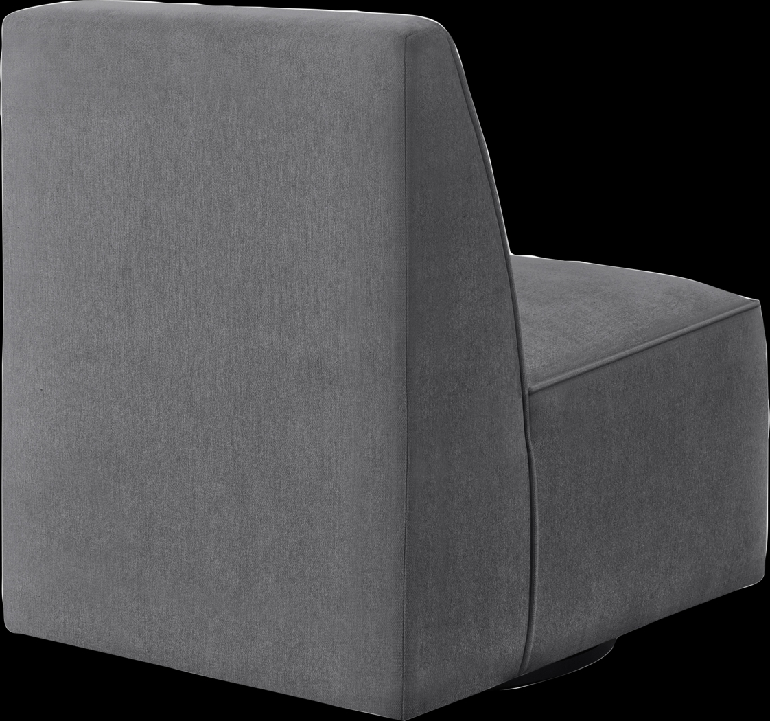 Zinkoff Dark Gray Swivel Accent Chair - Thumbnail - Image 4