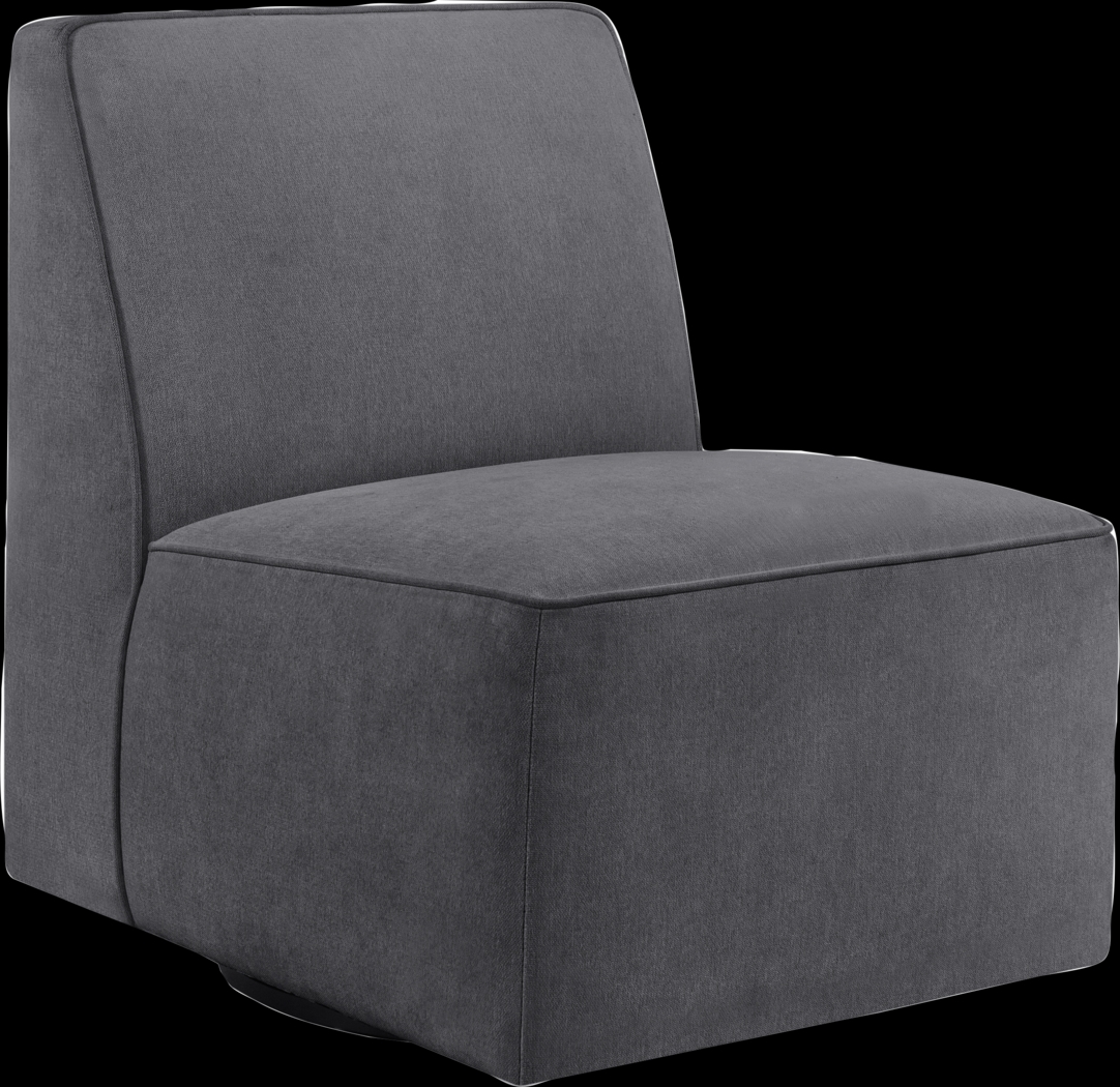 Zinkoff Dark Gray Swivel Accent Chair - Thumbnail - Image 1