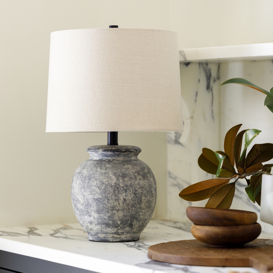 Zinna Cay Gray Lamp - Thumbnail - Image 2