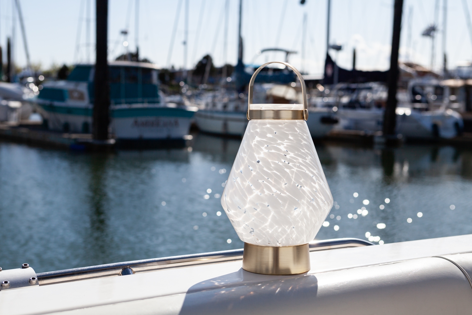 Zipton Isle Indoor/Outdoor White Rechargeable Lantern - Thumbnail - Image 5