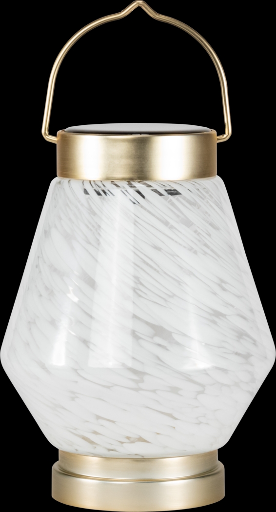 Zipton Isle Outdoor White Solar Lantern - Thumbnail - Image 1