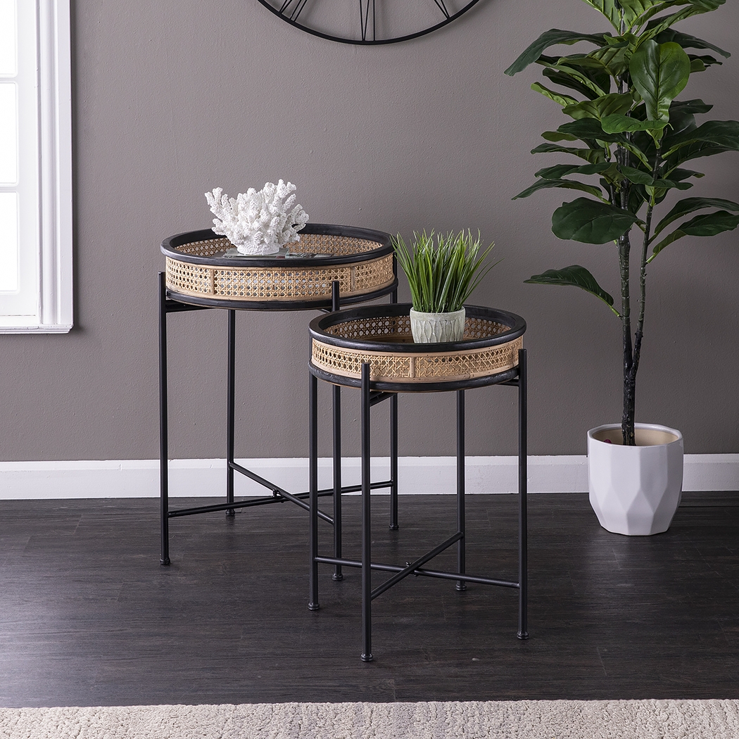 Zircone Black Accent Table, Set of 2 - Thumbnail - Image 2