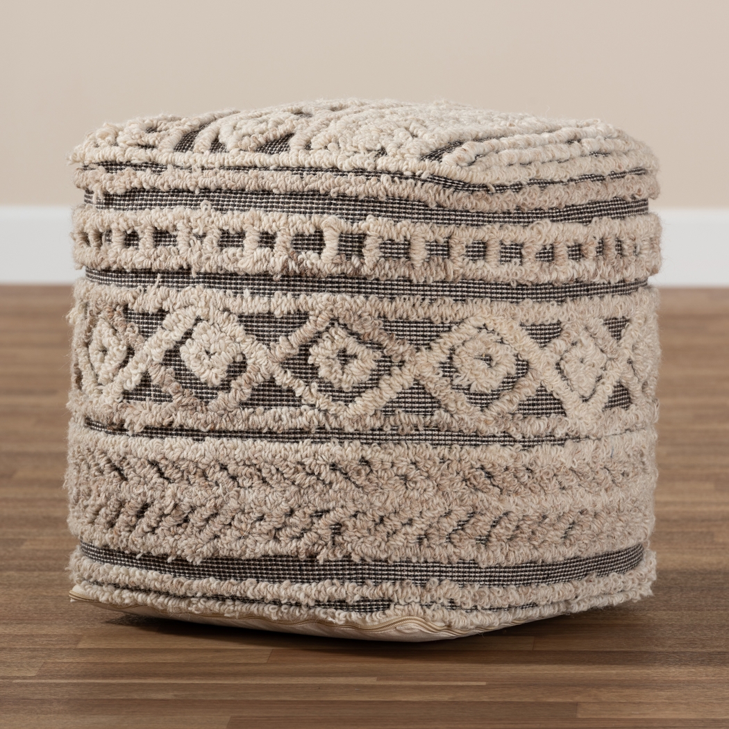 Zoar Heights Beige Pouf - Thumbnail - Image 5