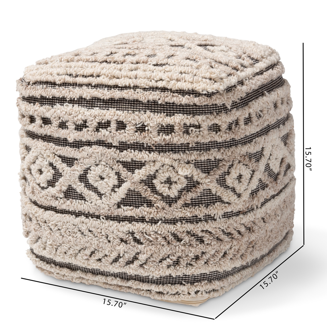 Zoar Heights Beige Pouf - Thumbnail - Image 6