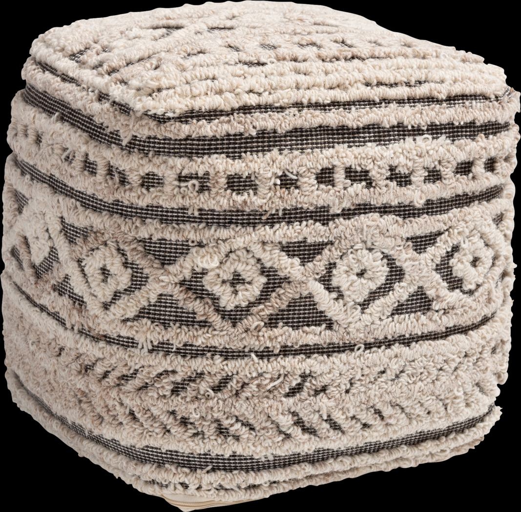 Zoar Heights Beige Pouf - Thumbnail - Image 1