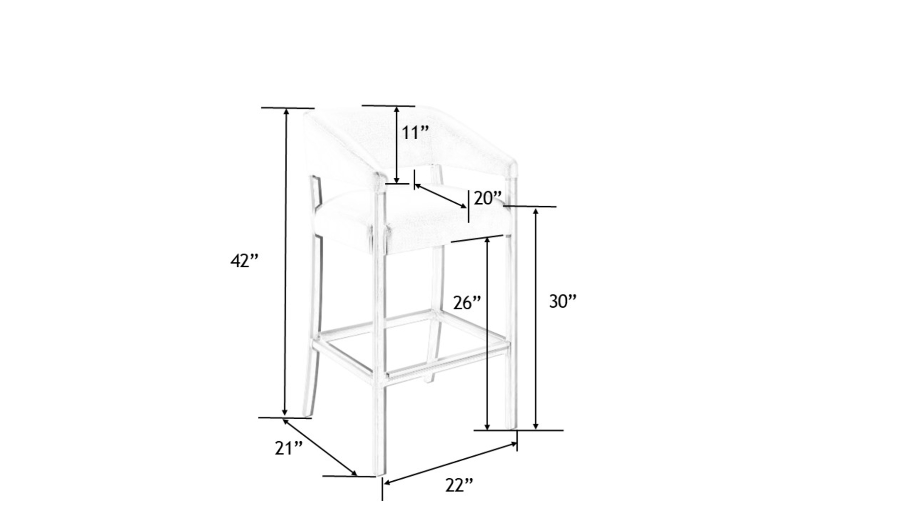 Zogne Cream Bar Stool - Thumbnail - Image 2