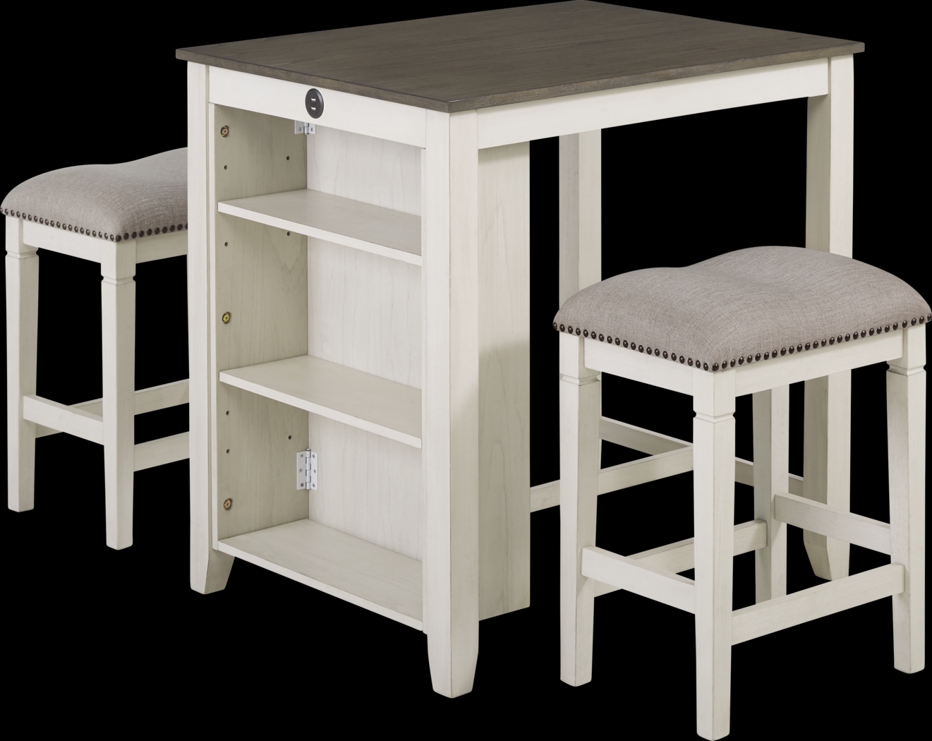 Zorrilla White 3 Pc Counter Height Dining Set - Thumbnail - Image 1