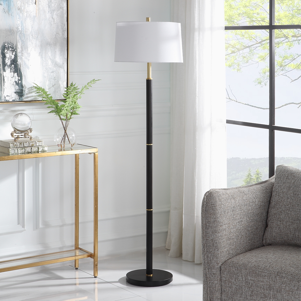 Zorro Circle Black Floor Lamp - Thumbnail - Image 2