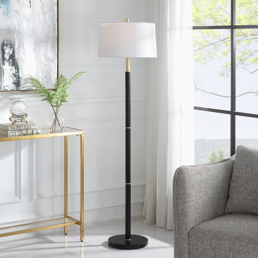 Zorro Circle Black Floor Lamp - Thumbnail - Image 3