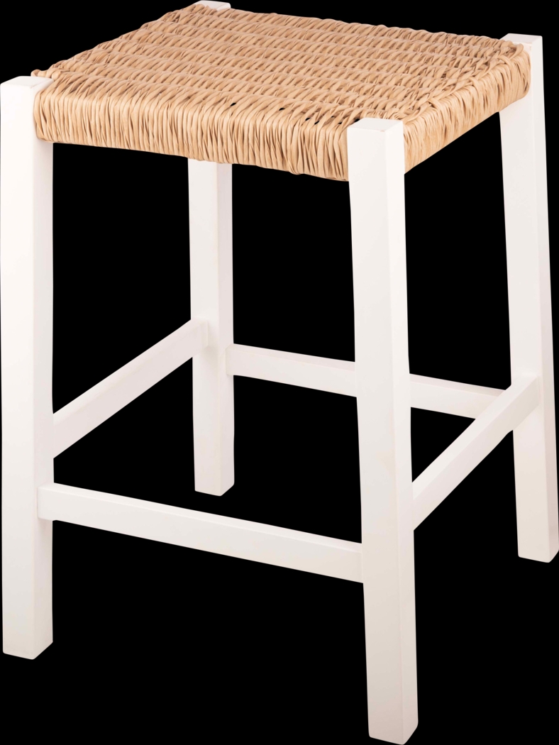Zorvyn White/Natural Counter Height Stool - Thumbnail - Image 1
