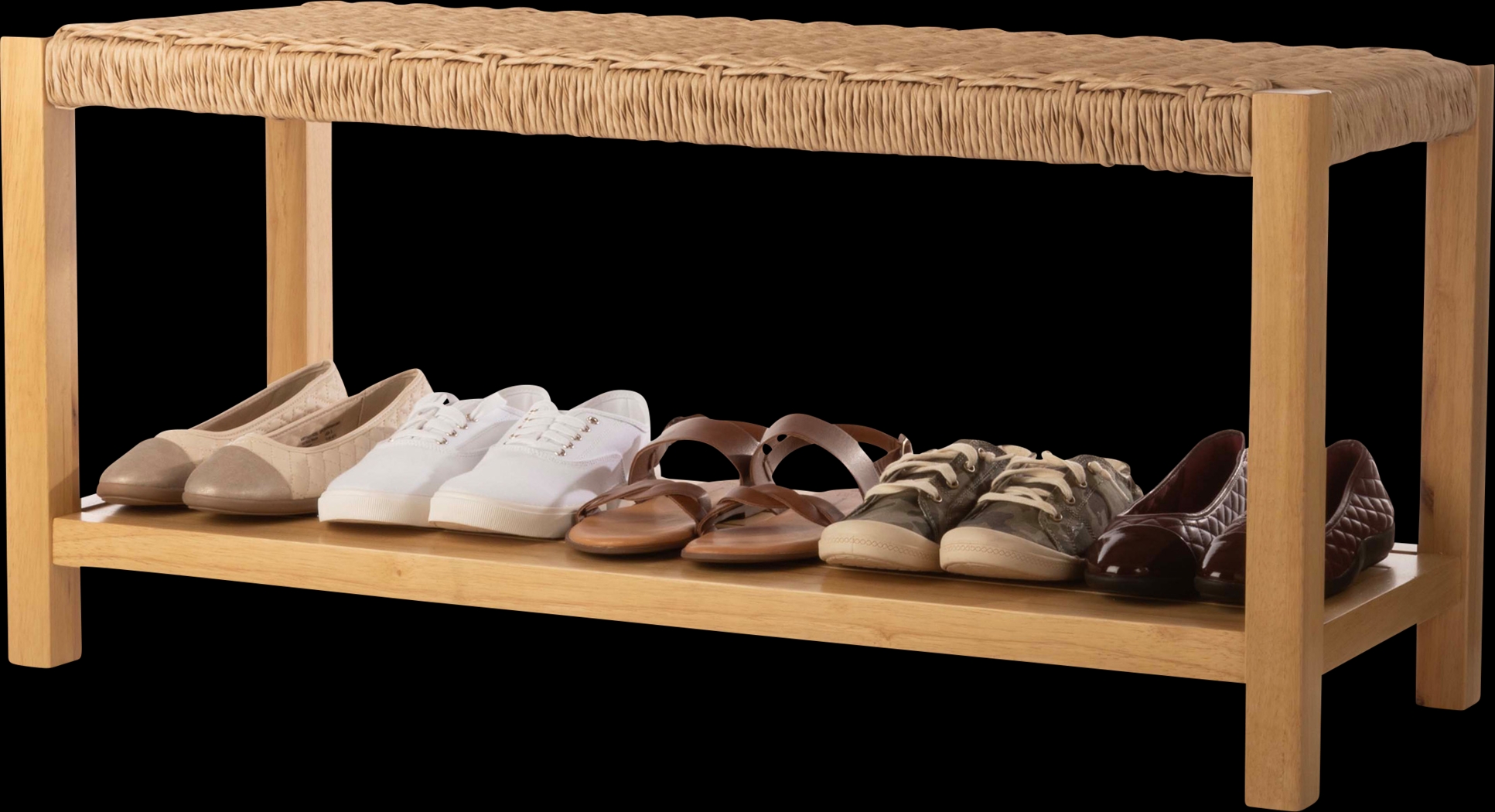 Zorvyn White/Natural Storage Bench - Thumbnail - Image 8