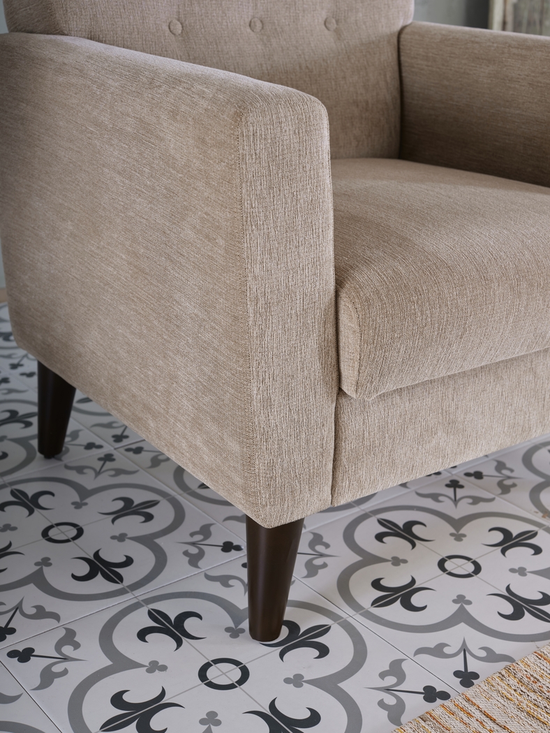 Zouave Beige Accent Chair and Ottoman - Thumbnail - Image 5