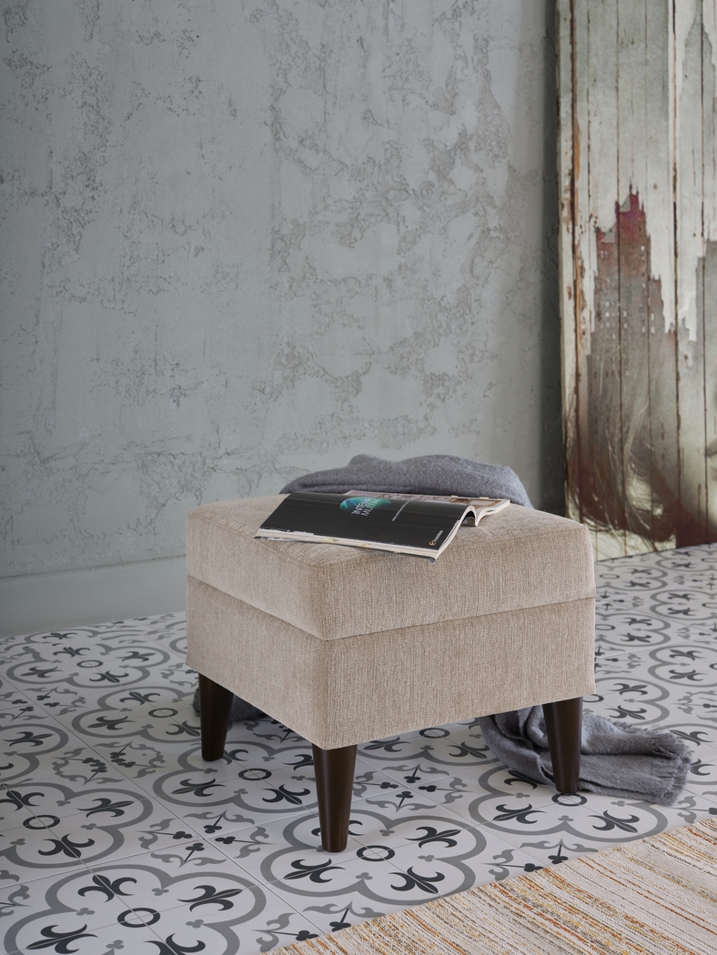 Zouave Beige Accent Chair and Ottoman - Thumbnail - Image 8