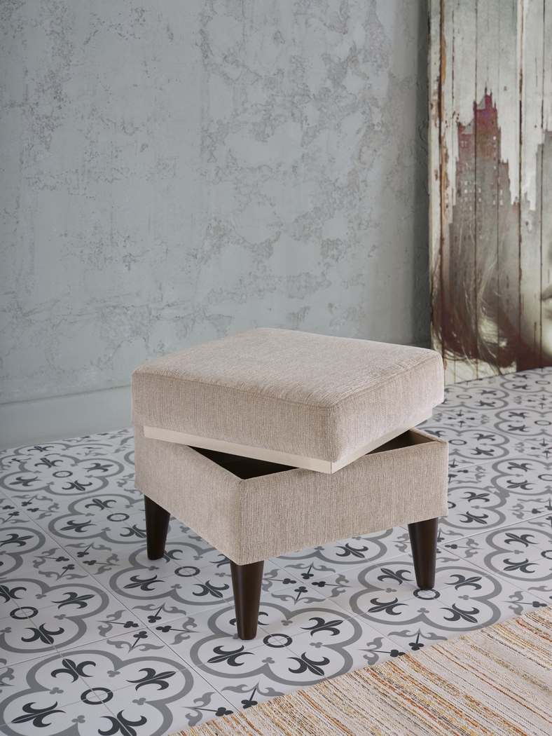 Zouave Beige Accent Chair and Ottoman - Thumbnail - Image 9