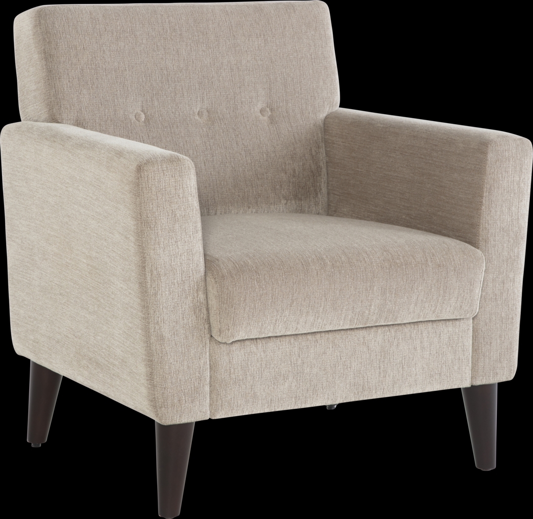 Zouave Beige Accent Chair and Ottoman - Thumbnail - Image 1