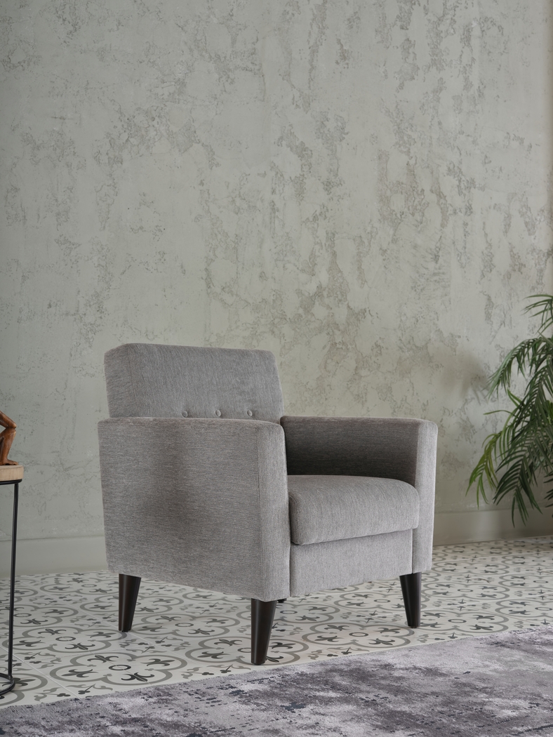 Zouave Gray Accent Chair and Ottoman - Thumbnail - Image 18