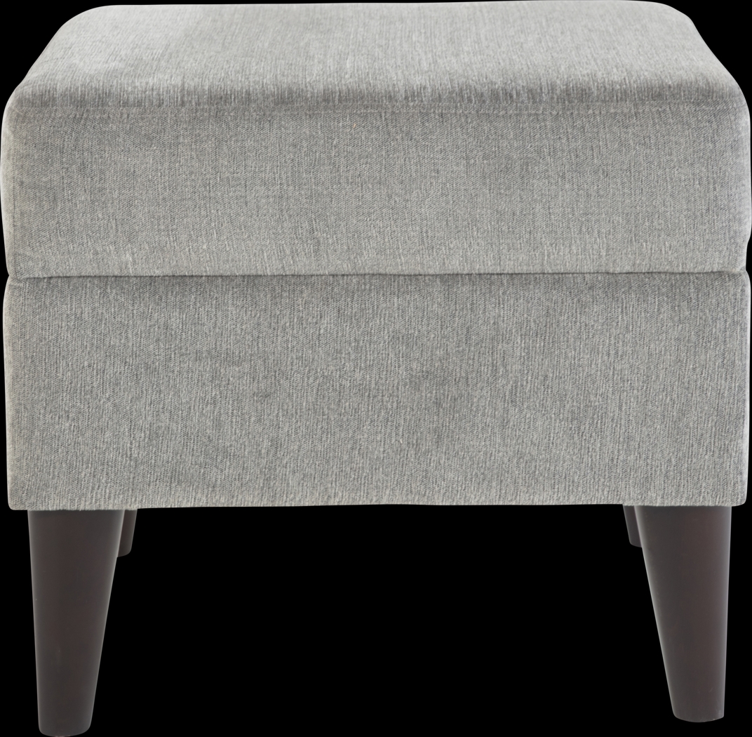 Zouave Gray Accent Chair and Ottoman - Thumbnail - Image 3