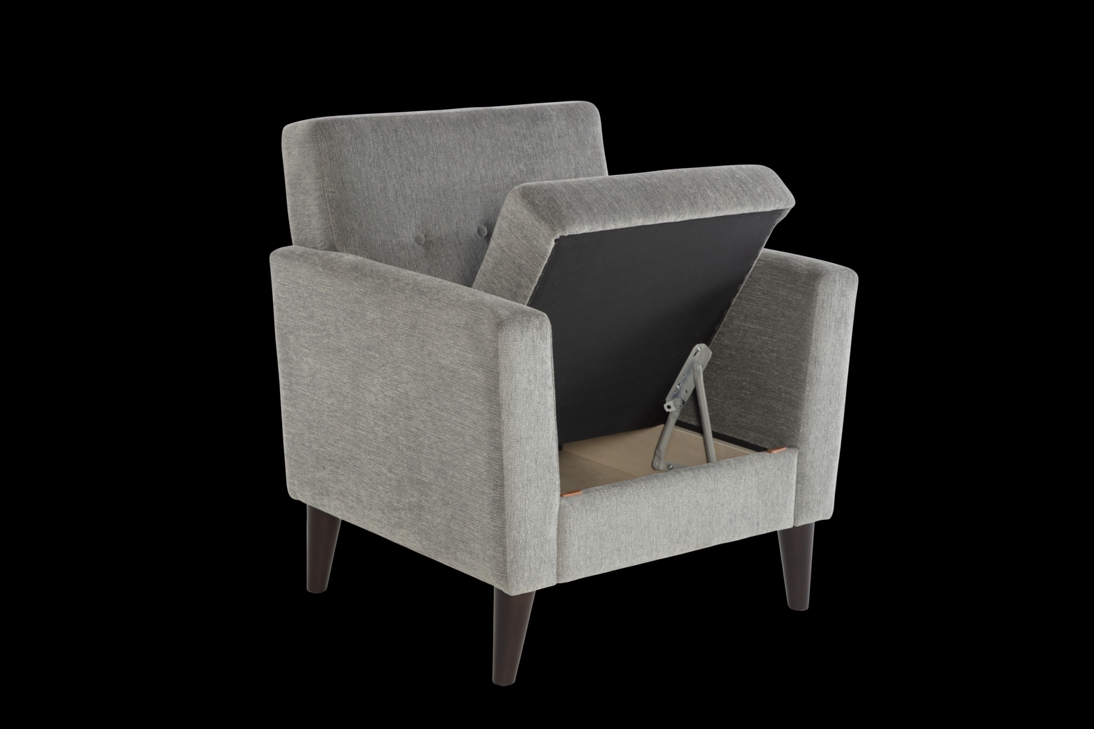Zouave Gray Accent Chair and Ottoman - Thumbnail - Image 6