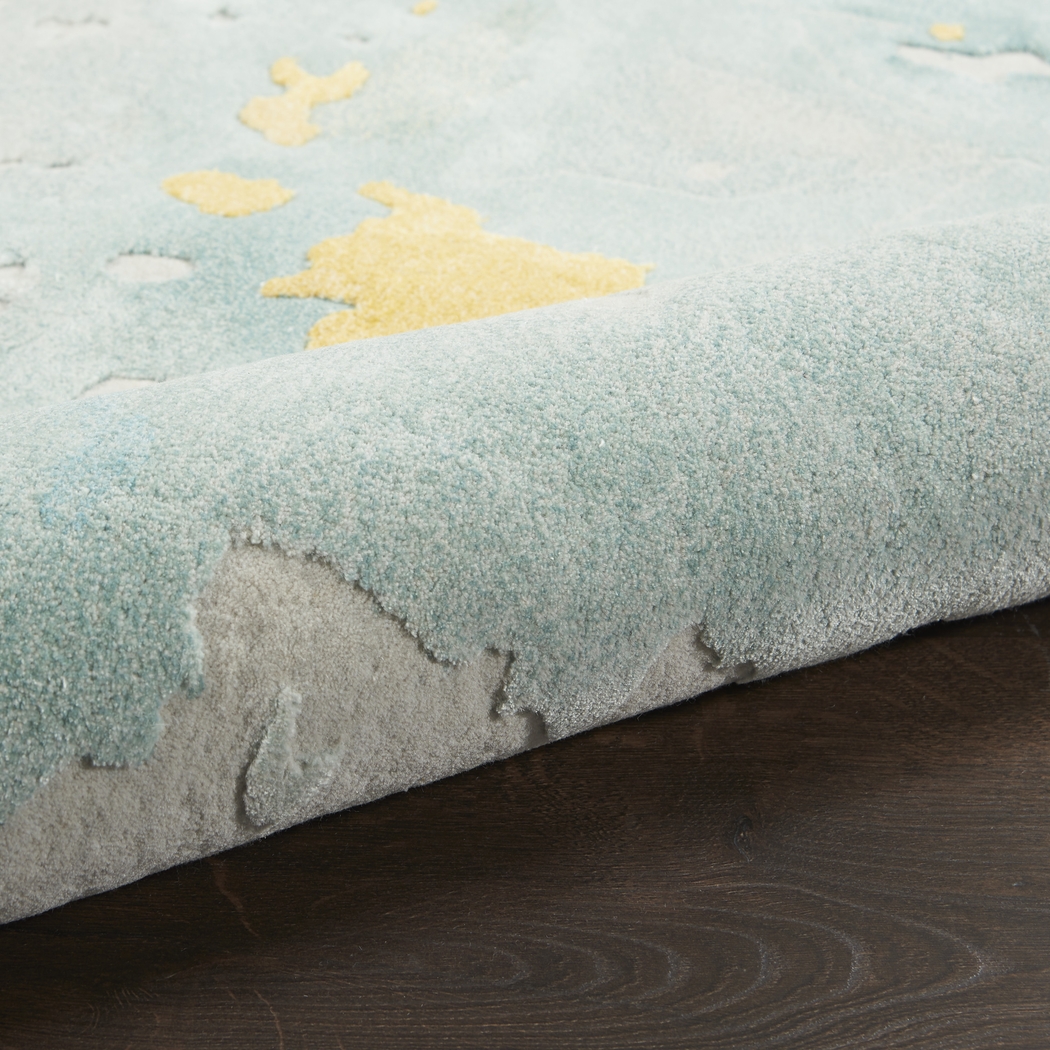 Zoulez Seafoam/Gold 5'6 x 7'5 Rug - Thumbnail - Image 9