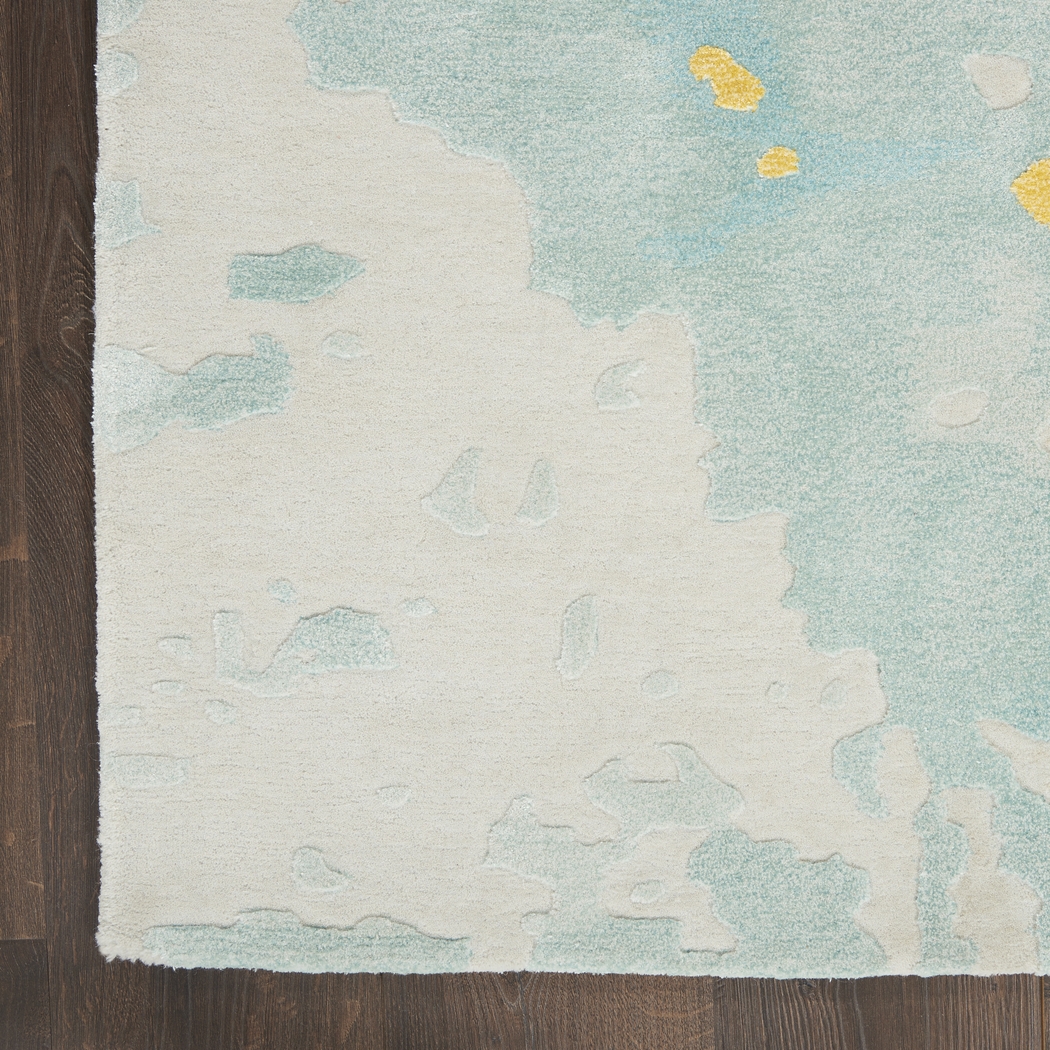 Zoulez Seafoam/Gold 7'9 x 9'9 Rug - Thumbnail - Image 3