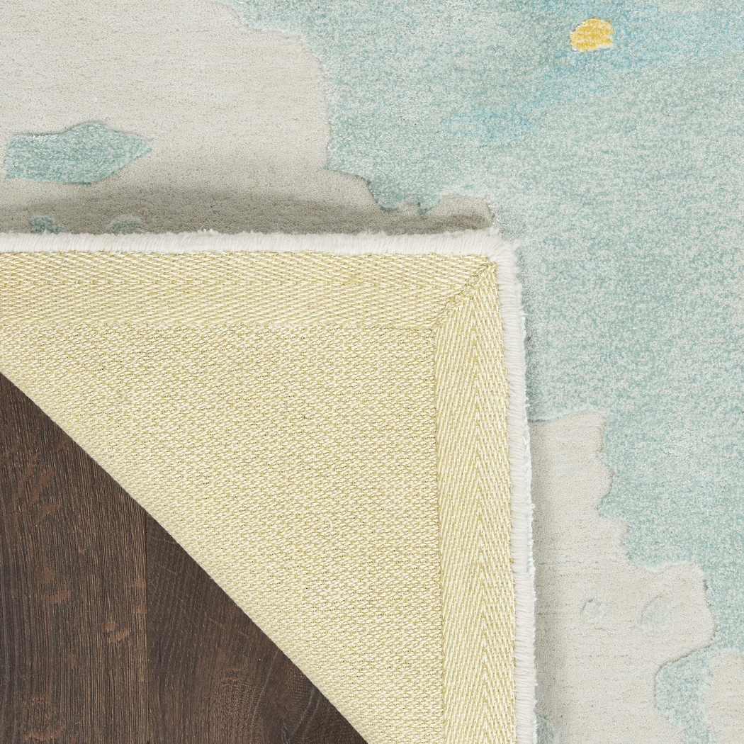 Zoulez Seafoam/Gold 7'9 x 9'9 Rug - Thumbnail - Image 4