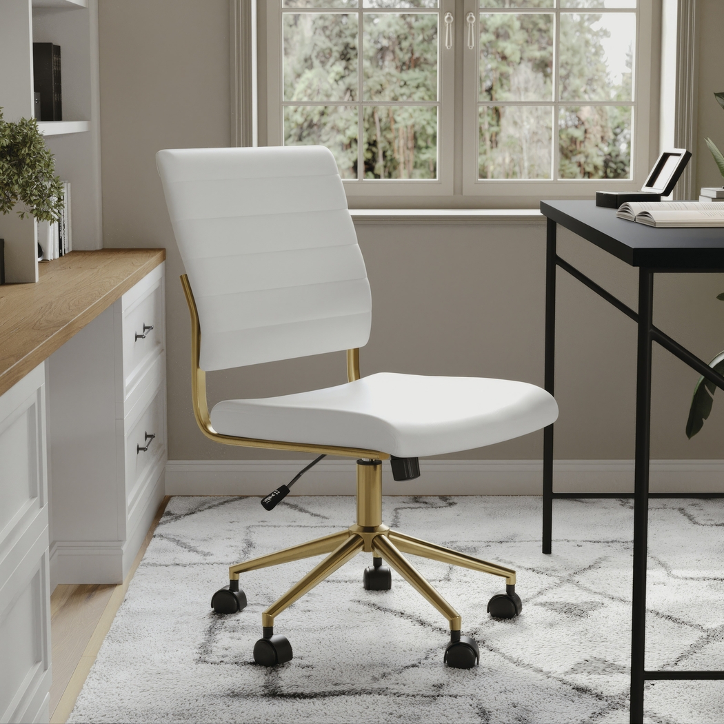 Zubicek White Office Chair - Thumbnail - Image 2
