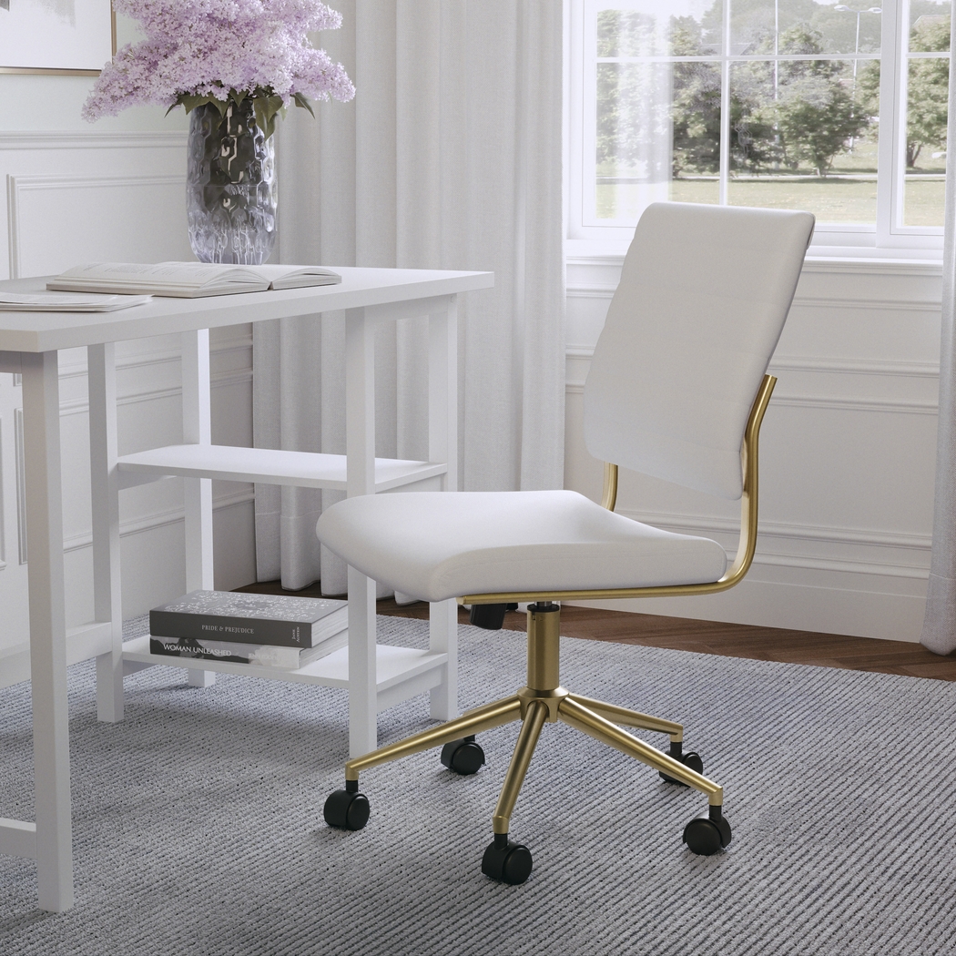 Zubicek White Office Chair - Thumbnail - Image 3