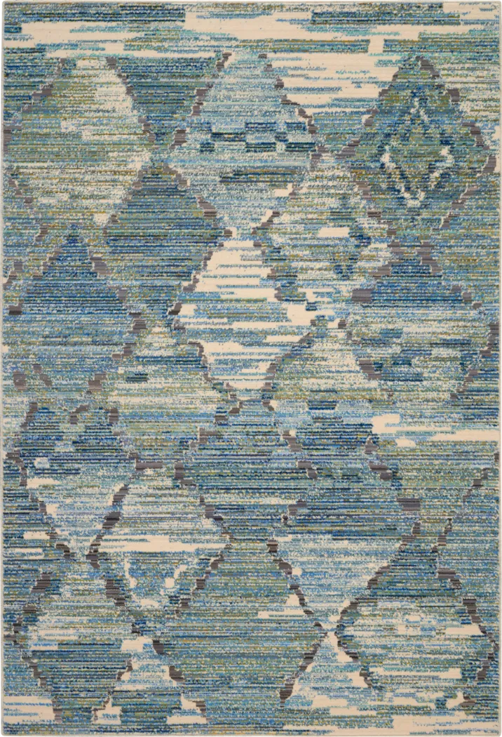 Zuma Beach Blue 5'6 x 8' Rug - Thumbnail - Image 1