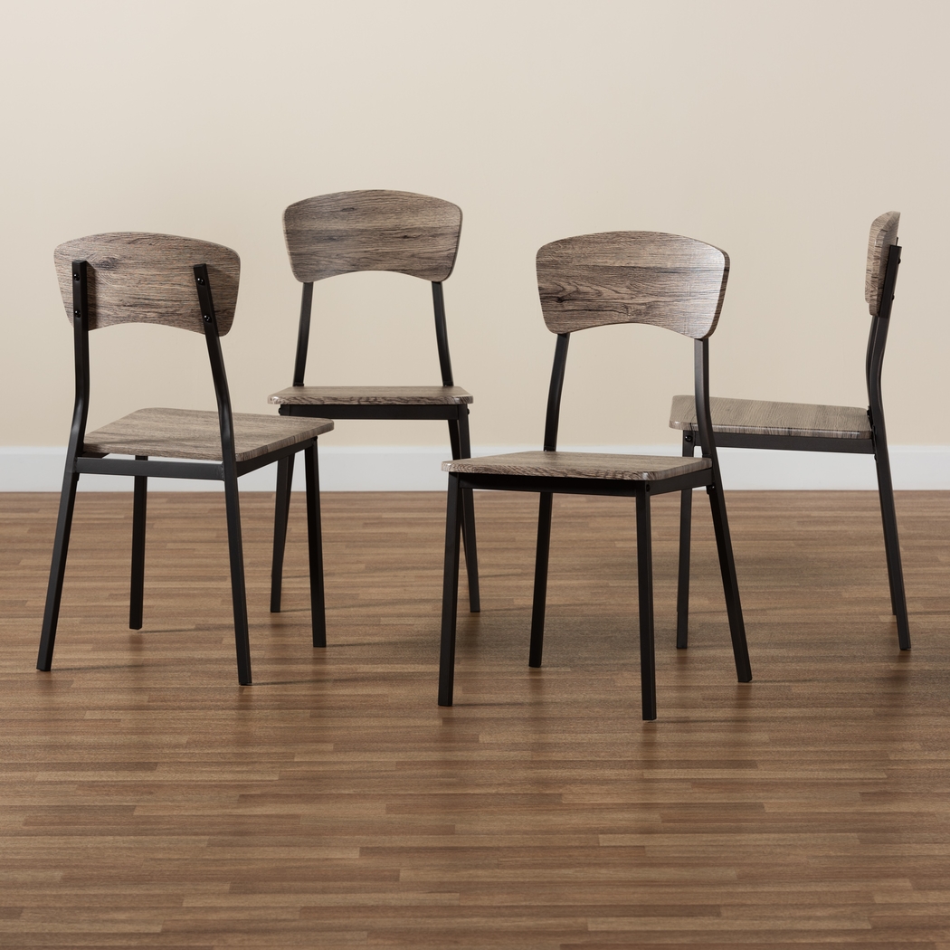 Zumwalt Brown Side Chair Set of 4 - Thumbnail - Image 6