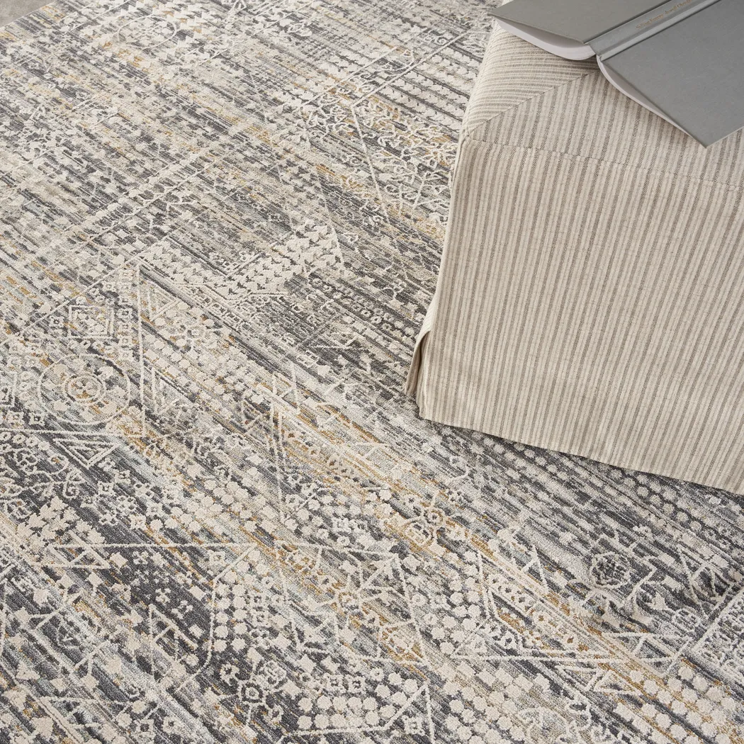 Zuri Ivory Slate 2'3 x 8' Rug - Thumbnail - Image 6