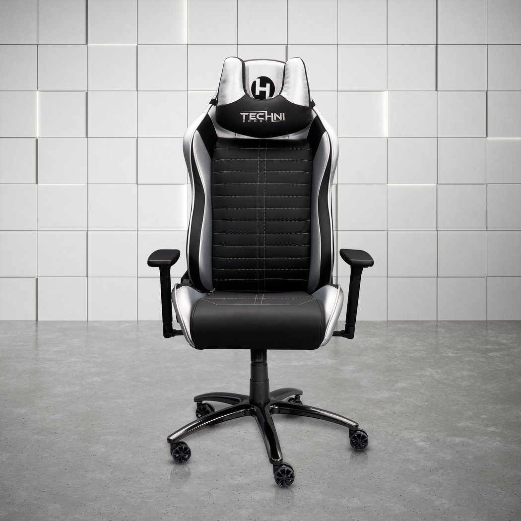 Zursa Black/Silver Gaming Chair - Thumbnail - Image 2