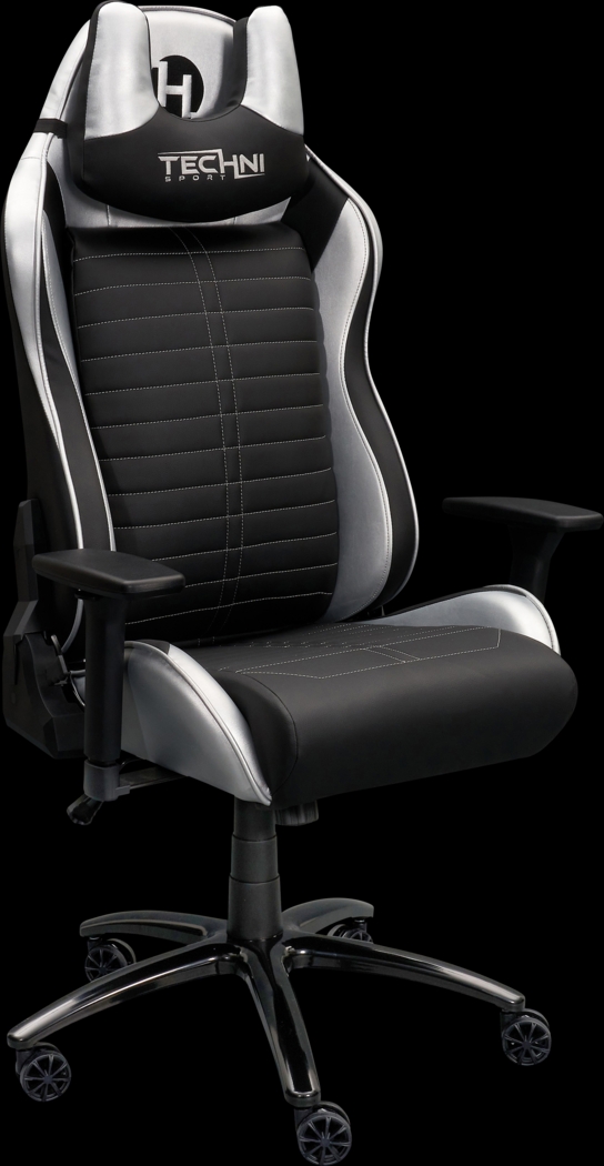 Zursa Black/Silver Gaming Chair - Thumbnail - Image 1