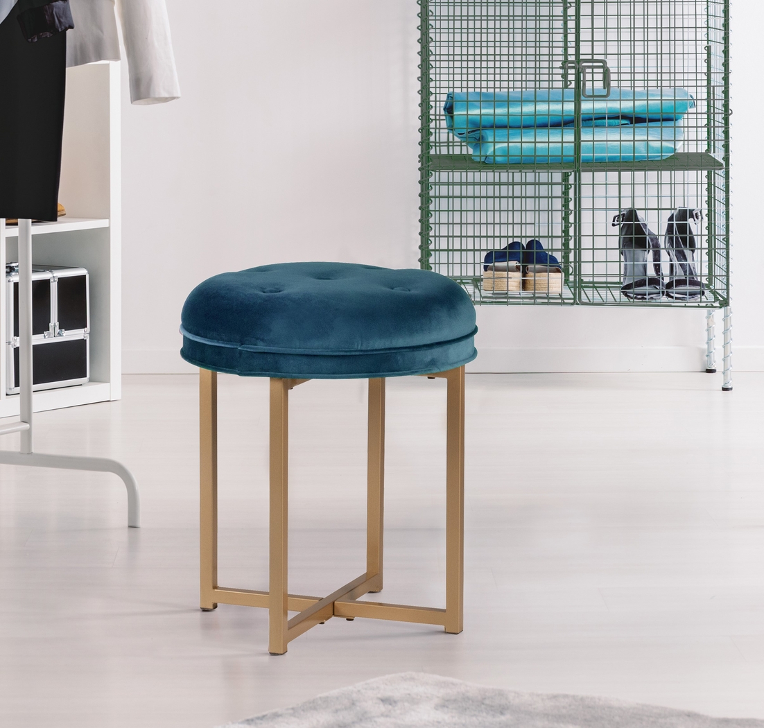 Zygmont Blue Vanity Stool - Thumbnail - Image 7