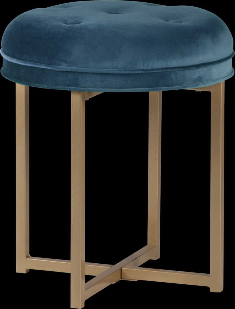 Zygmont Blue Vanity Stool - Thumbnail - Image 1
