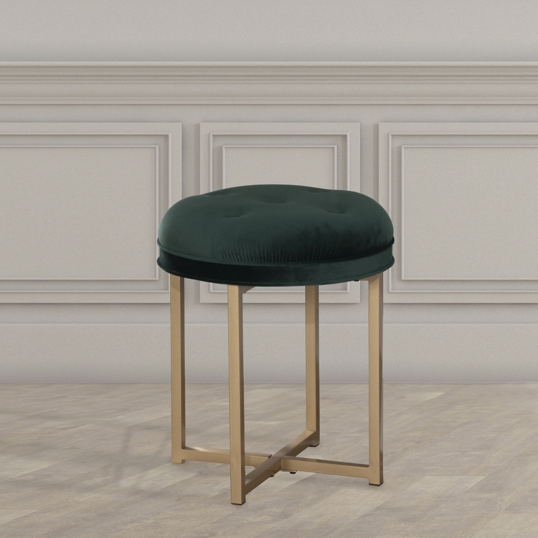 Zygmont Green Vanity Stool - Thumbnail - Image 2