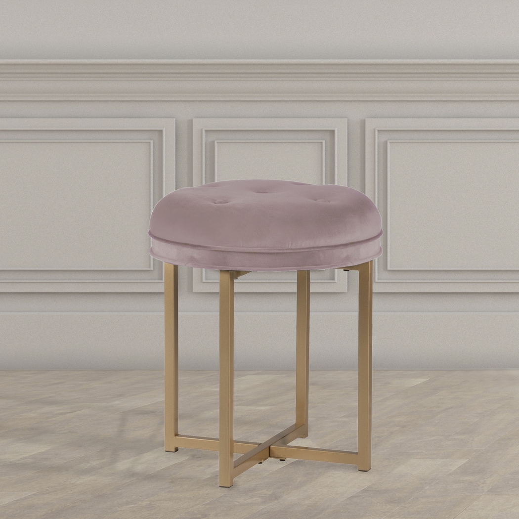 Zygmont Pink Vanity Stool - Thumbnail - Image 3