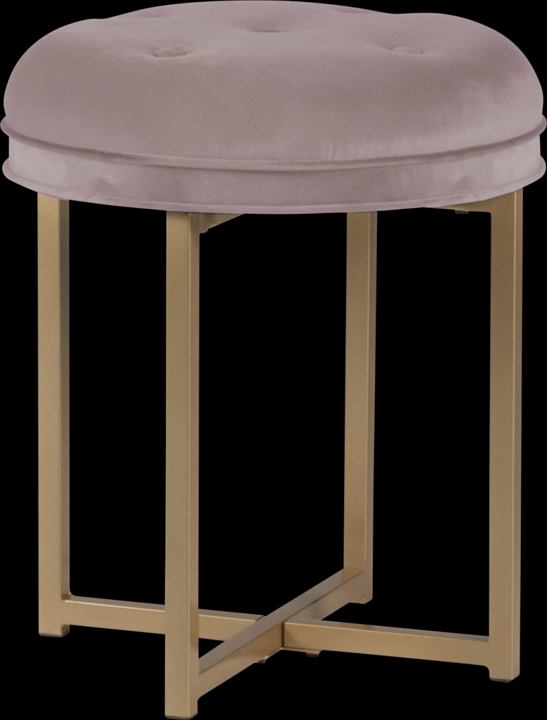 Zygmont Pink Vanity Stool - Thumbnail - Image 1
