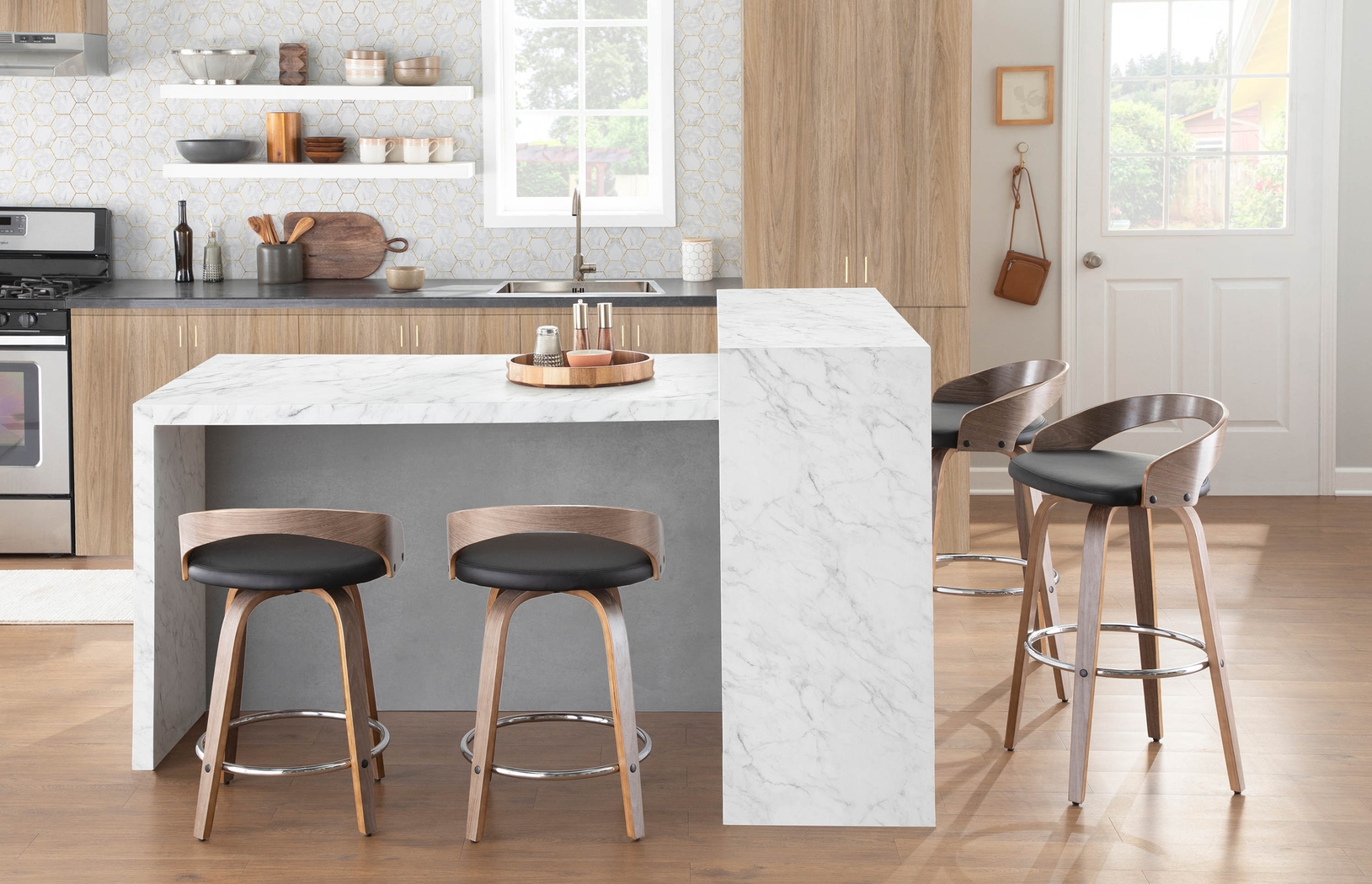 Zykan I Black Counter Height Stool, Set of 2 - Thumbnail - Image 3