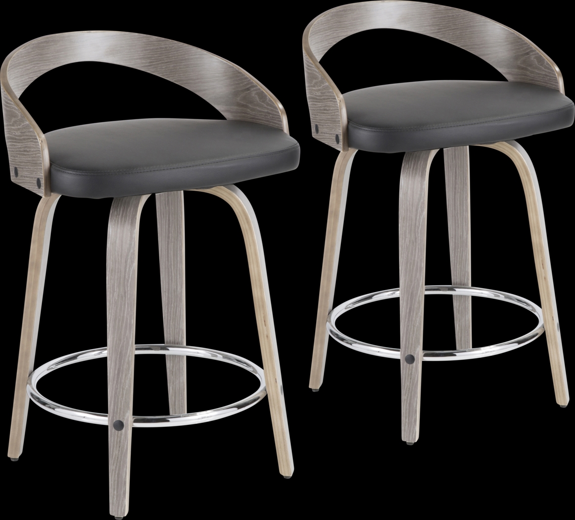 Zykan I Black Counter Height Stool, Set of 2 - Thumbnail - Image 1